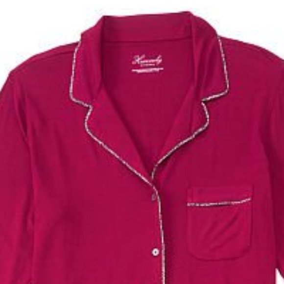 VS XS Regular 30" Inseam Modal PJ Set Red with Leopard Piping NWT - Picture 13 of 16